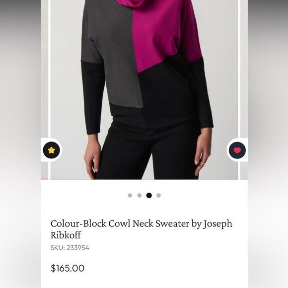 Joseph Ribkoff Pink, Gray, and Black Colorblock Sweater size L - Picture 8 of 8